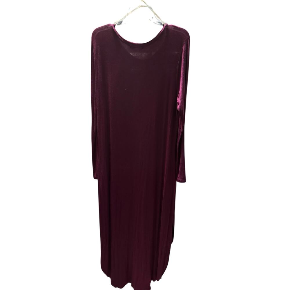 Active Collection Burgundy Maxi Dress XL | Rayon Spandex Curved Hem - Picture 4 of 5